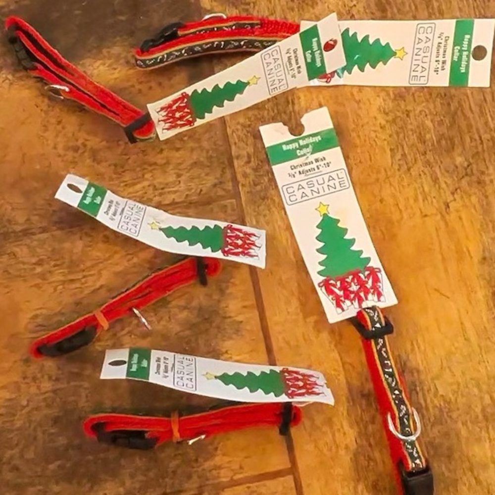 Casual Canine Christmas Candycane Dog Collar - Green and Red 6-16” Small - Picture 9 of 9